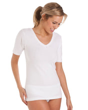 Charger l&#39;image dans la galerie, La Marquise Ladies Thermal Underwear Winter Short Sleeve Vest White
