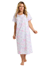 Load image into Gallery viewer, Ladies 100% Woven Cotton Summer Meadow Short Sleeve Nightdress
