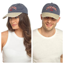 Afbeelding in Gallery-weergave laden, Adults Chicago Stonewashed Baseball Cap With Embellishment Navy
