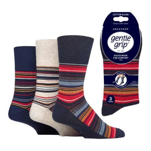 6 Pairs Men's Gentle Grip Cotton Socks Cabana