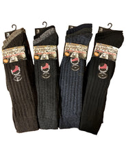 تحميل الصورة إلى عارض المعرض، 12 Pairs Mens Long Length Light Hold Wool Blend Boot Socks
