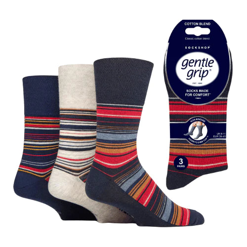 12 Pairs Men's Gentle Grip Cotton Socks Cabana