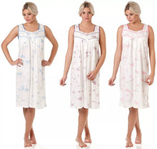 Load image into Gallery viewer, Olga Ladies Floral Jersey Sleeveless Nightdress Nightie Size 10-32
