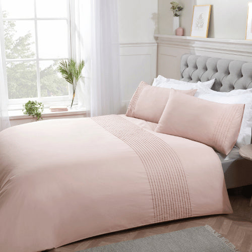 Pintuck Blush Duvet Cover Set