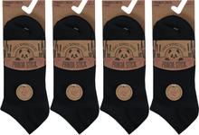Lade das Bild in den Galerie-Viewer, Panda Stick 12 Pairs Ladies Bamboo Blend Comfort Trainer Liner Sock Black
