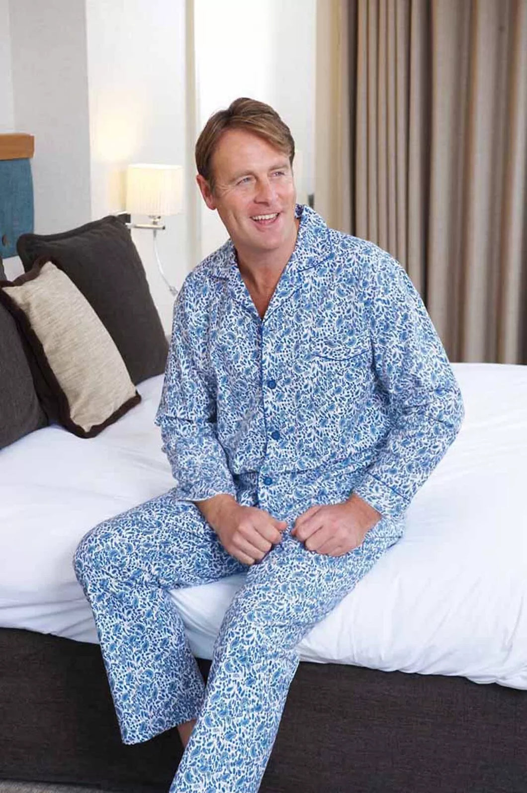 Mens Brushed Cotton Pyjama Paisley Print