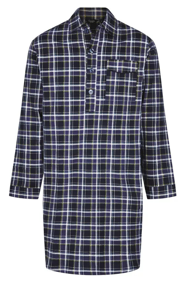 Mens Brushed Check 100% Cotton Nightshirt