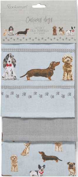 Curious Dogs Tea Towels 3 Pack