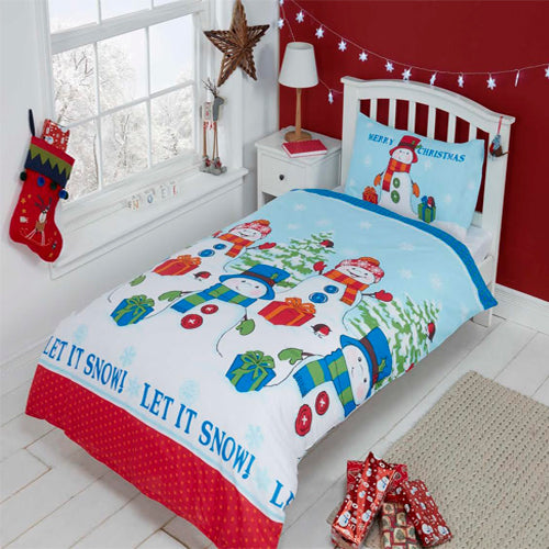 Let It Snow Childrens Duvet Cover Bedding Set Single