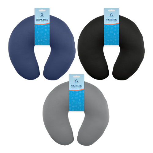 Super Soft Travel Neck Pillow 3 Pack Assorted