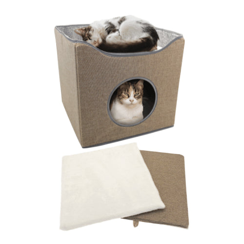 Folding Cat House Natural 40x40x38cm