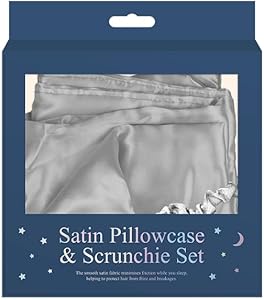 Satin Pillowcase And Scrunchie Set Grey