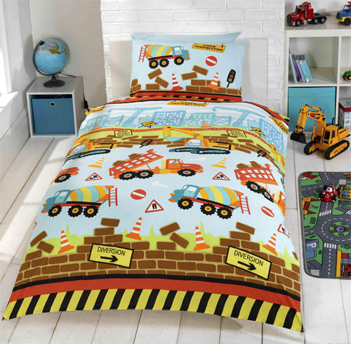 Under Construction Childrens Duvet Cover Bedding Set Single (Copy)