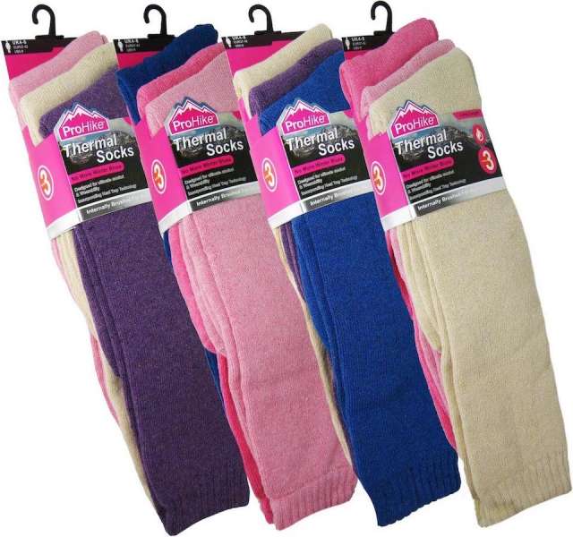 6 Pairs Ladies Long Hose Thick Brushed Insulated Maximum Warmth Thermal Socks UK 4-8