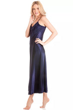 Lade das Bild in den Galerie-Viewer, English Made Satin Long Nightdress with Deep Lace Detail
