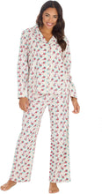 Afbeelding in Gallery-weergave laden, Ladies Floral 100% Cotton Wincyette Long Sleeve Pyjamas Cream
