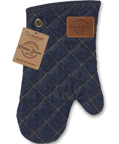 Oxford Denim Single Gauntlet Oven Glove Pack of 2