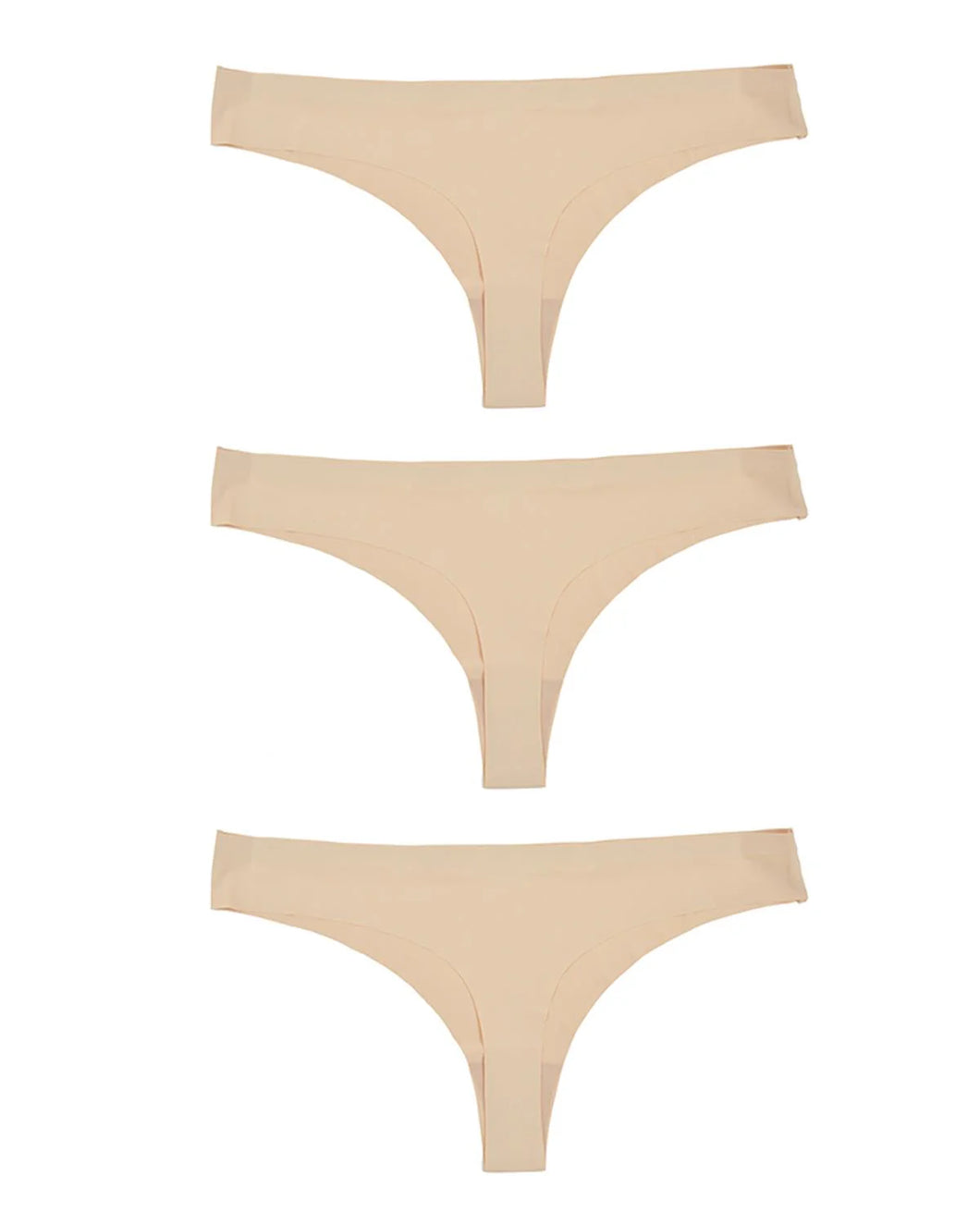 Ladies Seamless  No VLP Thongs 3 Pack Nude