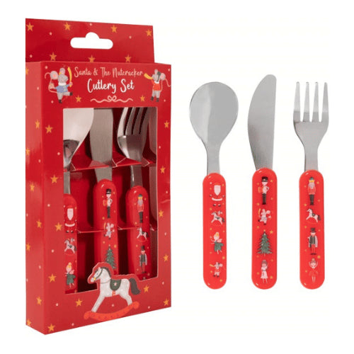 Christmas Santa & The Nutcracker Kids Cutlery Set Pack of 5