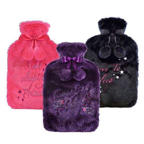 Hot Water Bottle Fleece Sleep Quotes 2L