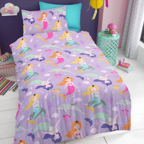 Mermaids Childrens Duvet Cover Bedding Set Single