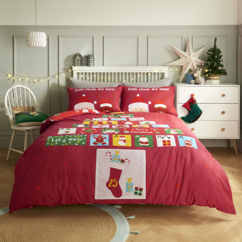 Christmas Advent Calendar Multi Christmas Duvet Cover Bedding Set