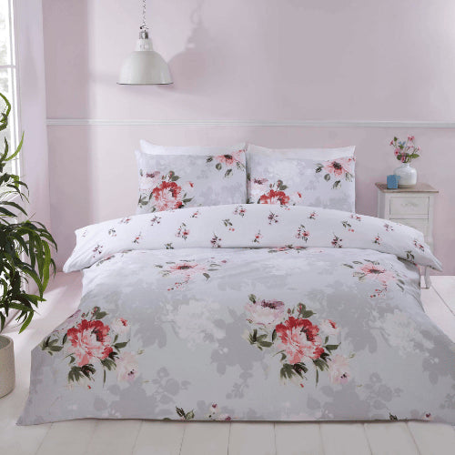 Margo Grey Reversible Duvet Cover Bedding Set