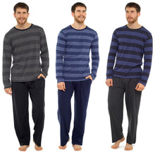 Afbeelding in Gallery-weergave laden, Men&#39;s Jersey Striped Long Sleeve Top Pyjama Set
