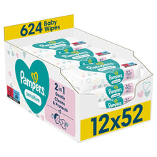 Carica l'immagine nel visualizzatore di Gallery, Pampers Sensitive Baby Wipes 12 Pack x 52’s
