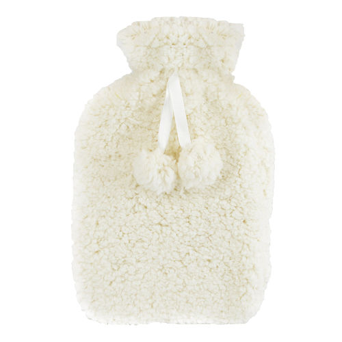 Teddy Faux Fur Hot Water Bottle Cream 2L