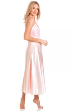 Lade das Bild in den Galerie-Viewer, English Made Satin Long Nightdress with Deep Lace Detail
