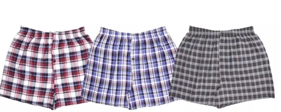 Pierre Klein Men's Classic Woven Cotton-Polyester Loose Fit Boxer Shorts 3 Pack