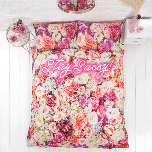 Stay Sassy Floral  Duvet Cover Bedding Set Multi