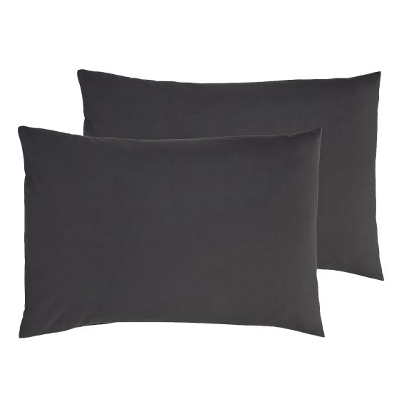 Percale Pillowcases 2 Pack Charcoal