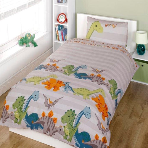 Dinosaur Childrens Duvet Cover Bedding Set Single