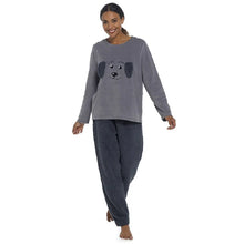 Lade das Bild in den Galerie-Viewer, Ladies Cockapoo 3D Details Microfleece Top &amp; Sherpa Bottoms Pyjama Set by Foxbury 6 Packs
