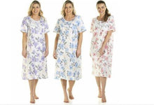 Load image into Gallery viewer, Ladies Roses Floral Jersey Short Sleeved Nightdress
