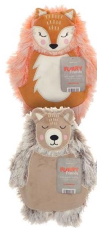 Hot Water Bottles With Novelty Cover Furry Friends