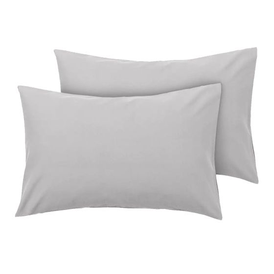 Percale Pillowcases 2 Pack Grey