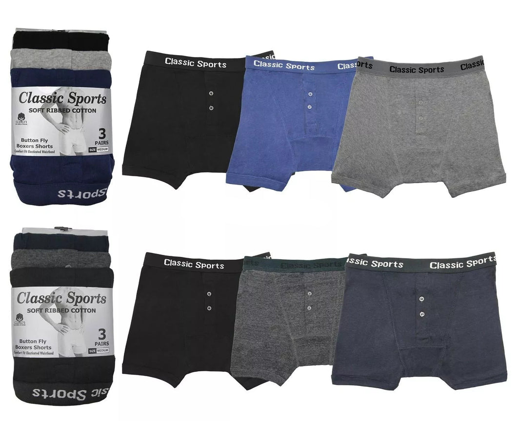 Men's Fine Rib Boxer Short 3 Pack