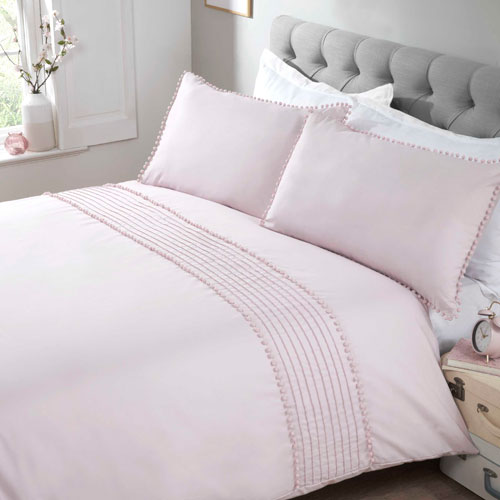 Pom Pom Luxury Duvet Cover Bedding Set Blush