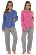 Lade das Bild in den Galerie-Viewer, Ladies Daisy Fleece Button Through Bed Jacket
