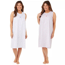 Lade das Bild in den Galerie-Viewer, Ladies Polycotton Swirl Leaf Sleeveless Nightdresses
