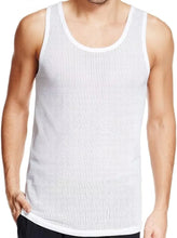 Load image into Gallery viewer, Mens 100% Cotton Airtex Singlet Vest White
