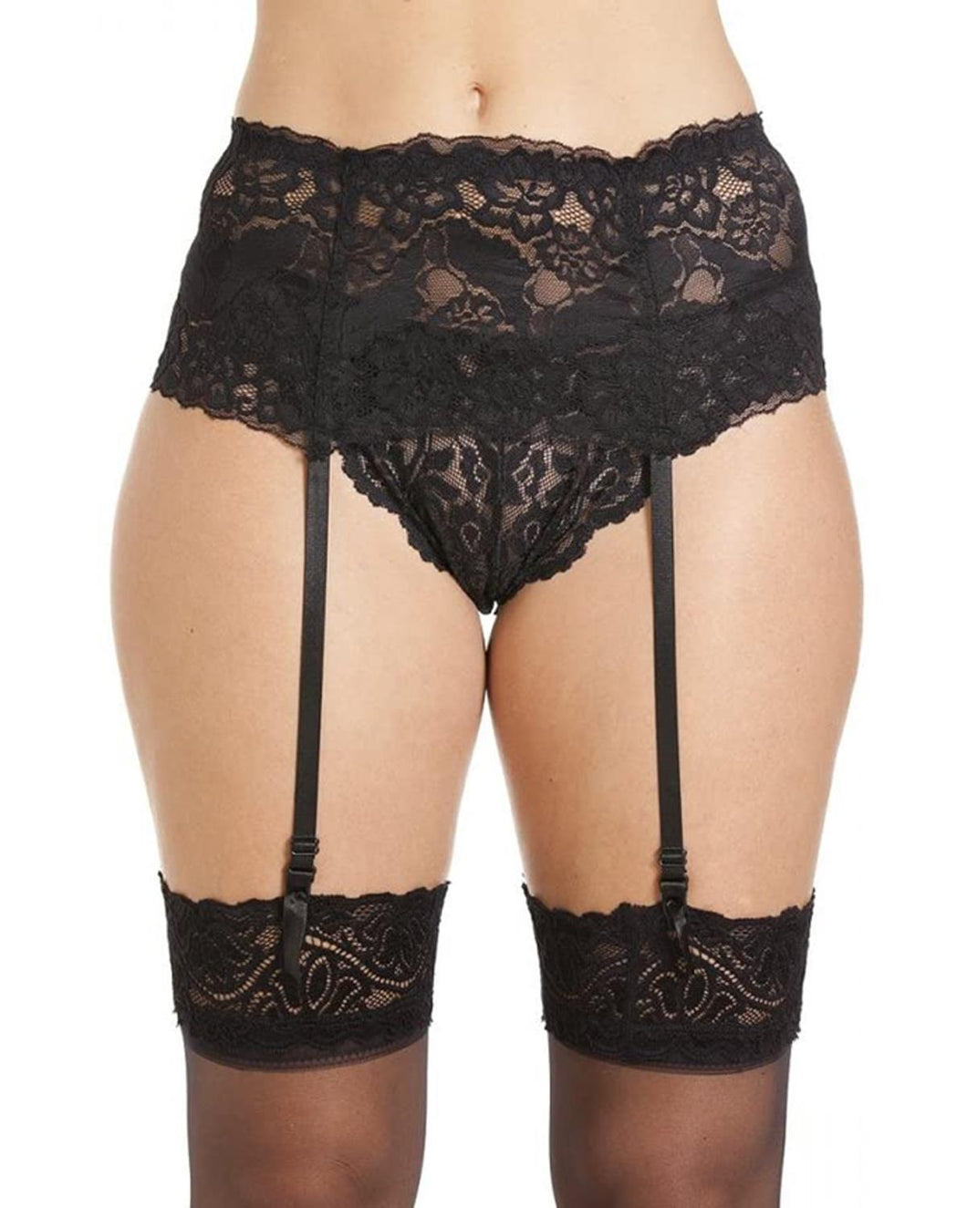 Ladies Deep Wide Lace Suspender Belt by Silky