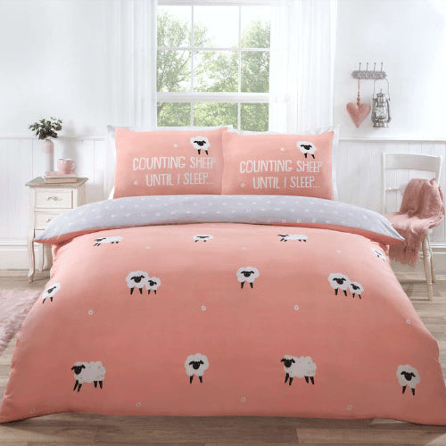 Counting Sheep Duvet Cover Bedding Set Blush