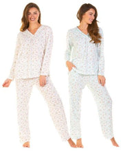 Lade das Bild in den Galerie-Viewer, Ladies Pleated Susan Long Sleeve Cotton Rich Pyjamas 8 Packs
