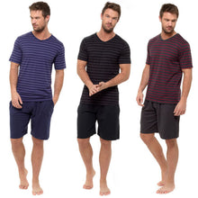 Afbeelding in Gallery-weergave laden, Men&#39;s 100% Cotton Striped Short Sleeve &amp; Short Pyjamas
