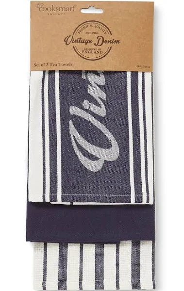 Oxford Denim Tea Towels 3 Pack