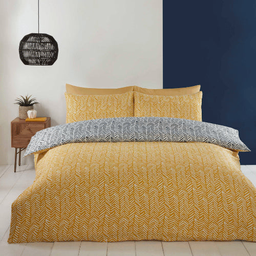 Helston Ochre Duvet Cover Bedding Set